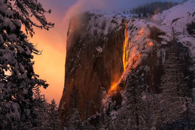 Firefall at yosemite valley