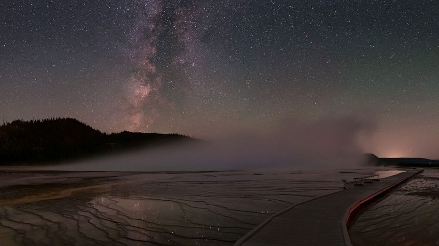 Milky Way Galaxy, Eerie Airglow Paint Night Sky Amazing Colors