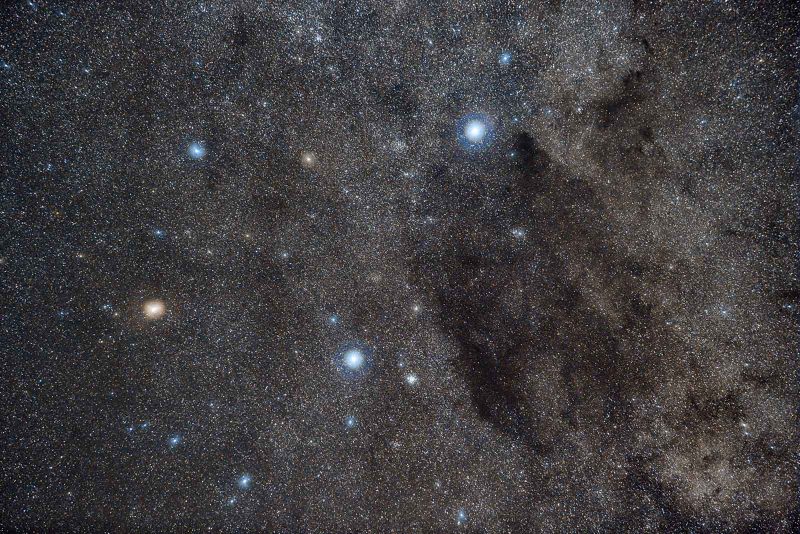 The Southern Cross (Crux) and The Coalsack dark nebula