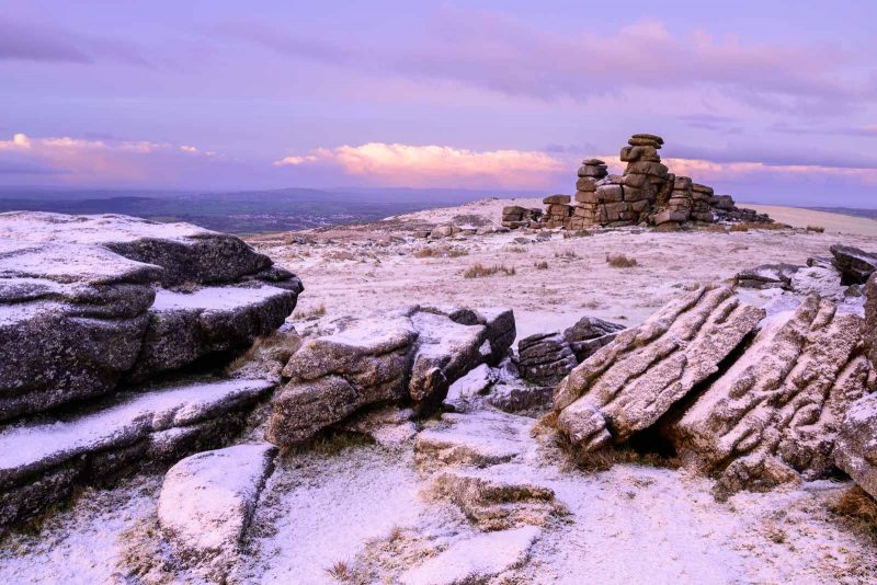 Dartmoor landscape in the snow