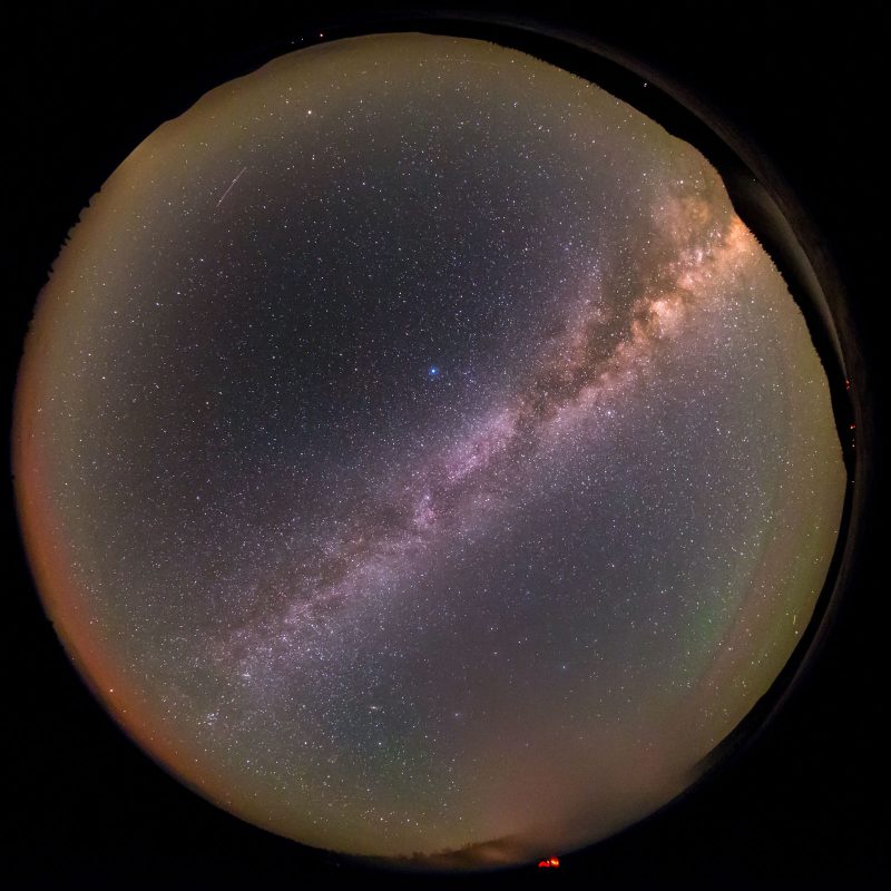 Fisheyeview of the summer sky in Yellowstone National