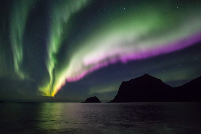 Colourful Aurora at Vik.