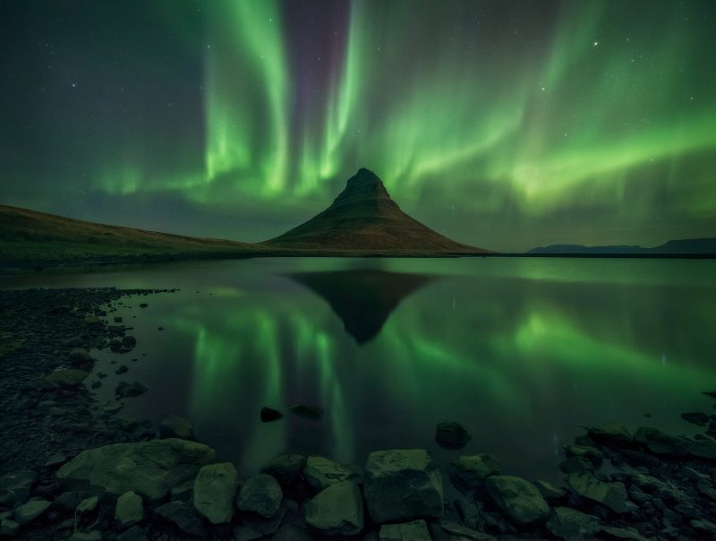 Reflection of the aurora