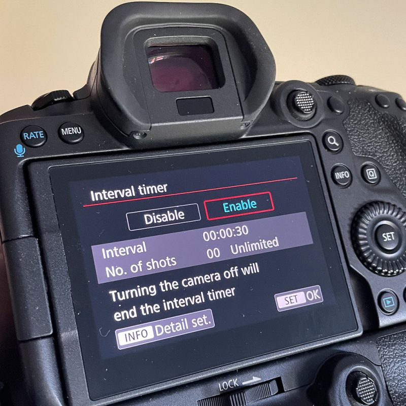 intervalometer in camera
